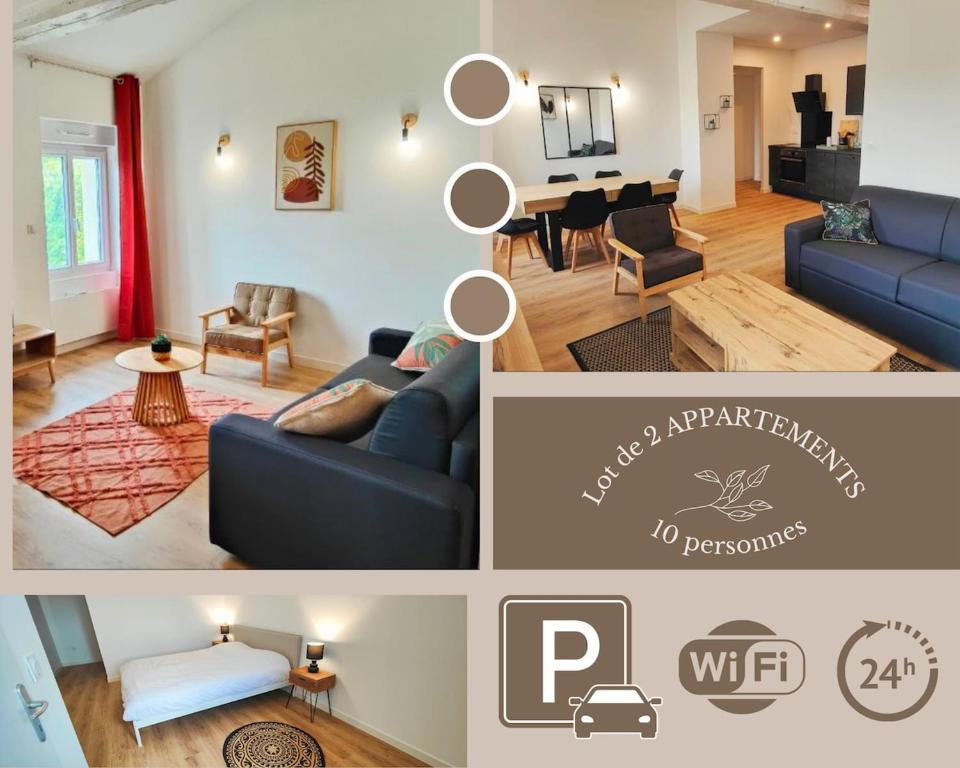 2 en 1, 10 pers, parking, Wifi, Clermont-Ferrand
