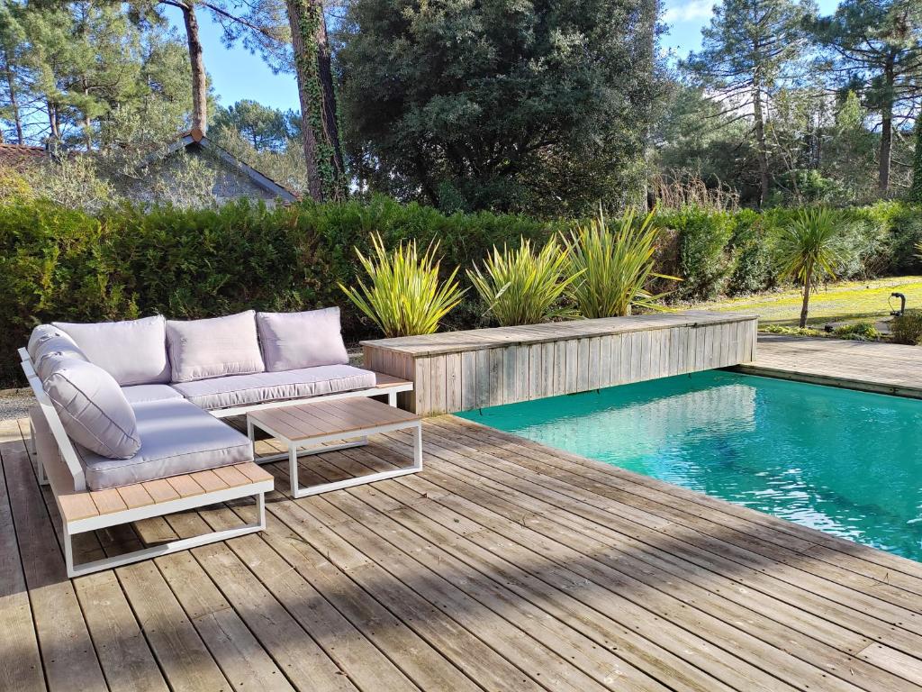 Le Bordelou- Villa de standing à Lacanau Océan, 6-8 pers, piscine chauffée, au calme, golf & surf - 3