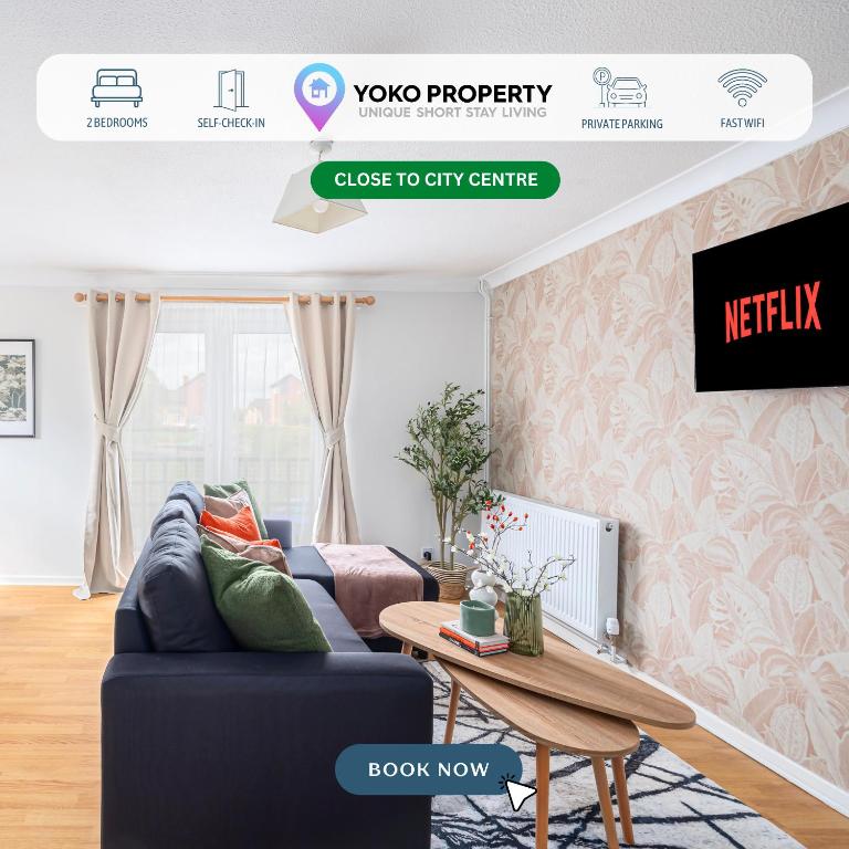 Stylish Duplex Apartment - Close to City Centre - Free Parking, Balcony, Self-Check-In, Fast WiFi and Smart TVs by Yoko Property, Milton Keynes
