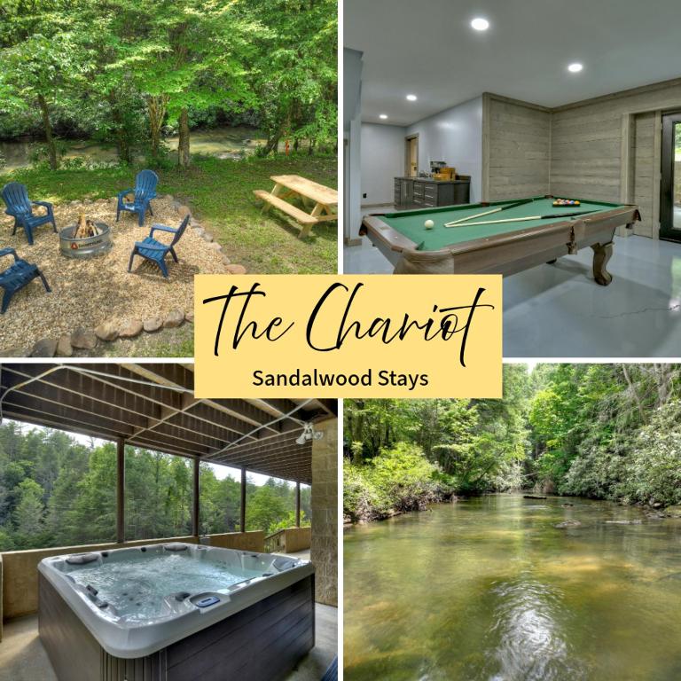 The Chariot - Creek Front with HotTub, Fire Pits, Billiards, EV Charger - Sandalwood Stays, Blue Ridge