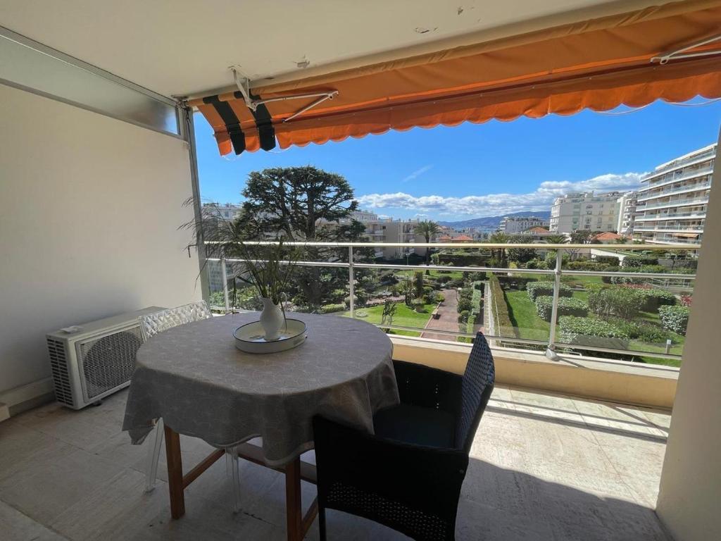 Croisette and beaches. View on gardens and sea., Cannes