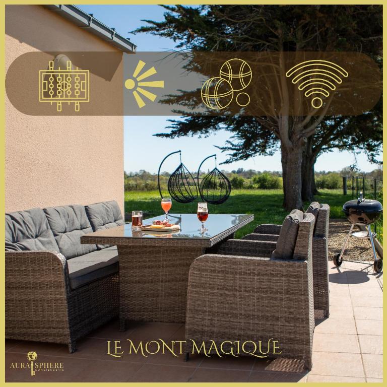 Vue Mt-St-Michel, Élégance, calme et baby-foot Bonzini, Dragey