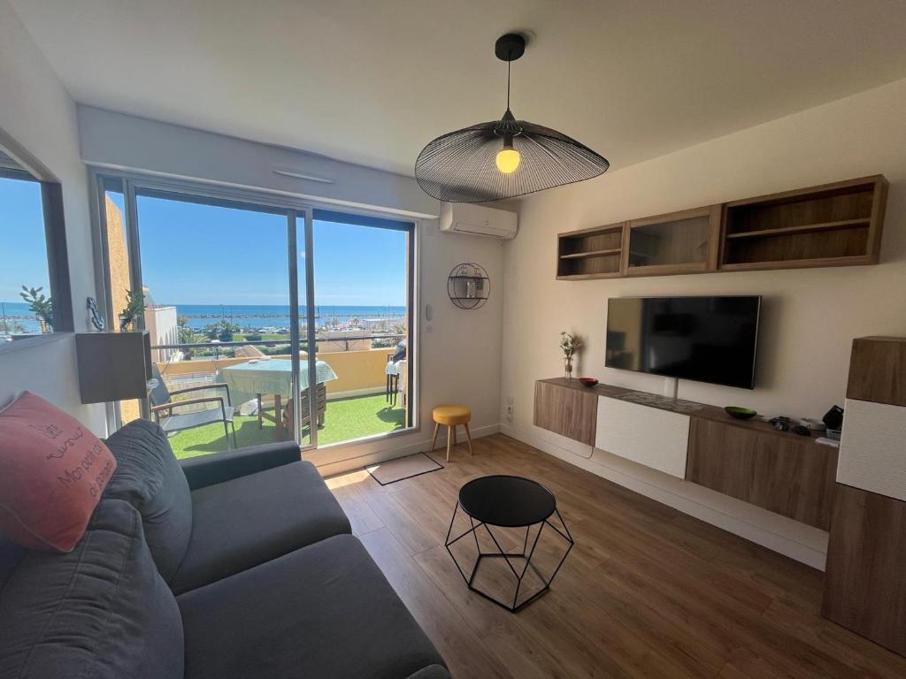 Studio à Sète avec vue mer, climatisation et parking privé - FR-1-338-617 - 1