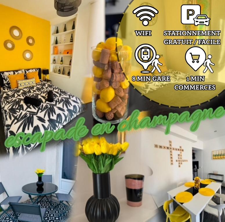 Pétille en champagne - 1 chambre - Terrasse, Épernay