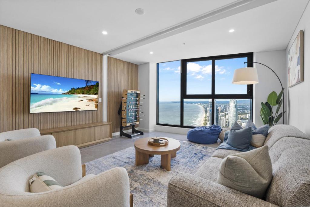 The Seawood - NEW Beachfront 71F Skyhome 3BR Ocean Coastal View with Parking, Pool and GYM, Gold Coast