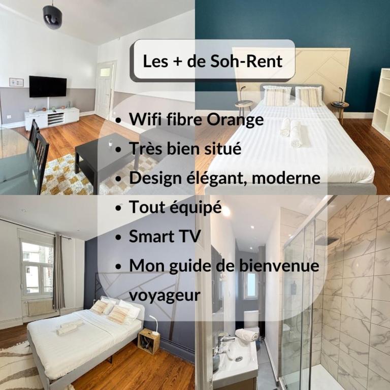 Soh Rent Appartement 3 proche gare et Centre de Strasbourg TV Wifi - Balcon - 2