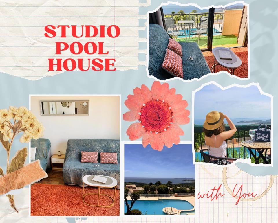 STUDIO POOL HOUSE MDT 2 ETOILES VUE MER PANORAMIQUE AMAZING SEA VIEW WIFI LINGE LINEN INCLUT AIRCONDITIOn, La Croix-Valmer