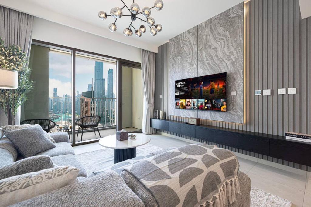 Connected to Dubai Mall, Burj Khalifa and Fountains View, 2BR 8PAX, Dubái