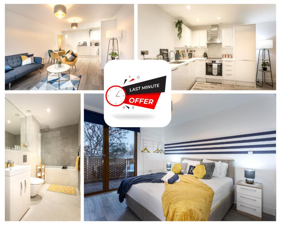 Spacious 2 BR Apartment - 2 Minutes to Station - 10 Minutes to Harry Potter Studios - 30 Minutes to London Euston - Ideal for Families & Business - Free Parking, Watford