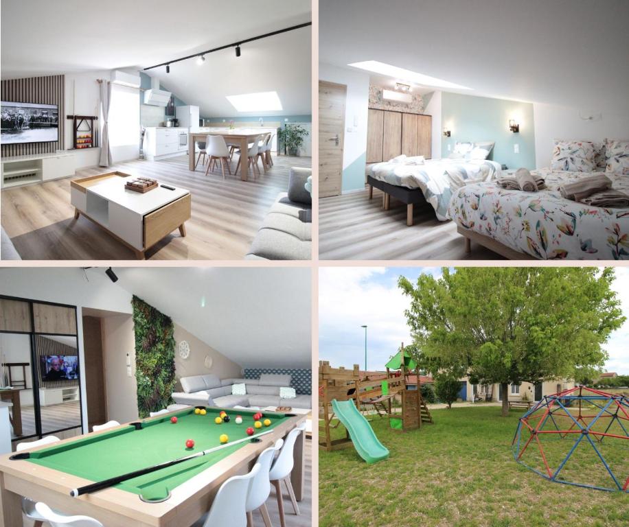 Verdun Centre - Full climatisation - 3 chambres - 7 couchages - 10 personnes - Parking Proche - Terrain 800m2 - Balnéothérapie - Air de jeux extérieurs - TOP CONFORT - Géré par PrestaZen'Services, Verdun-sur-Meuse