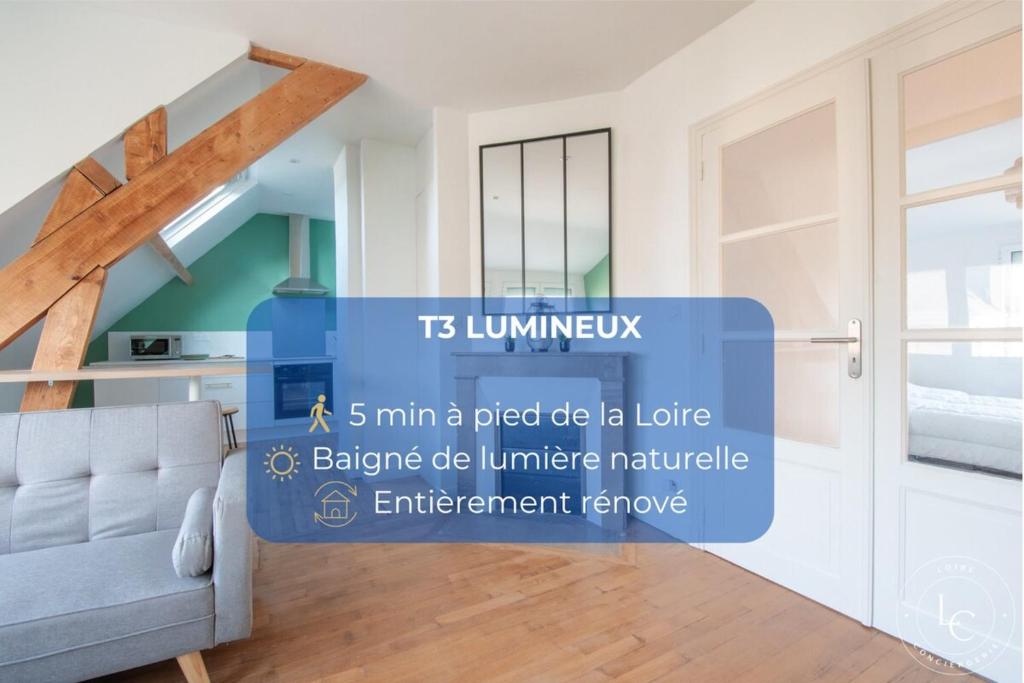 Bright 70m Apartment near City Center & the Loire - 1
