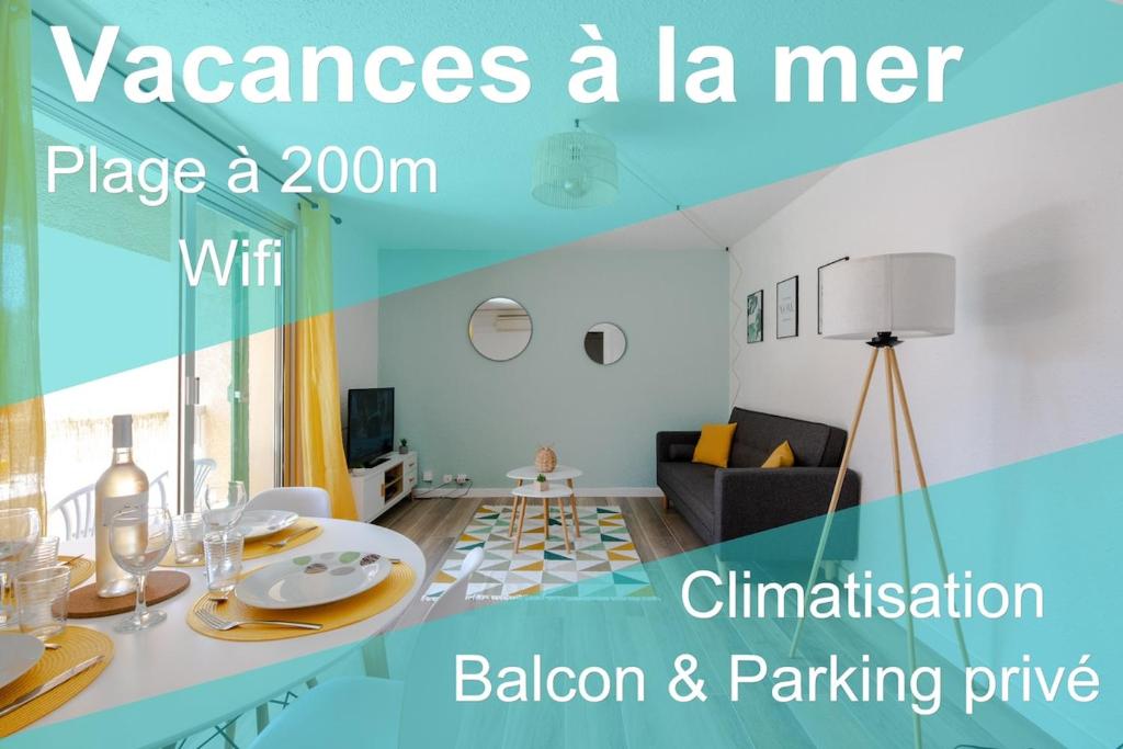T2 Lumineux climatisé à 200m de la plage et parking privé - 1