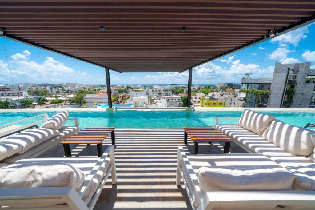 Rooftop with Ocean Views - 2 Bedrooms with Pool - At Arenis Condos 309, Playa del Carmen