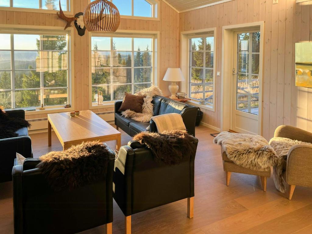 Modern Mountain Cabin With Panoramic Views, Sjusjøen