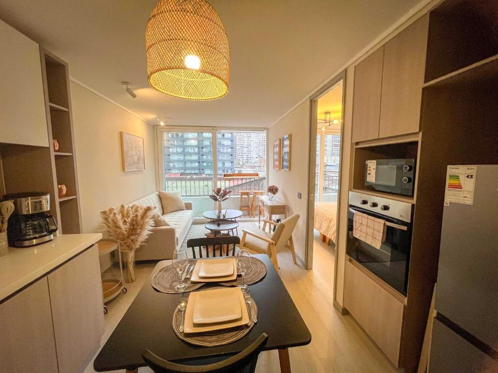 HOM I 1D1B a 5 Min Caminando del Metro Sta Lucia, Santiago