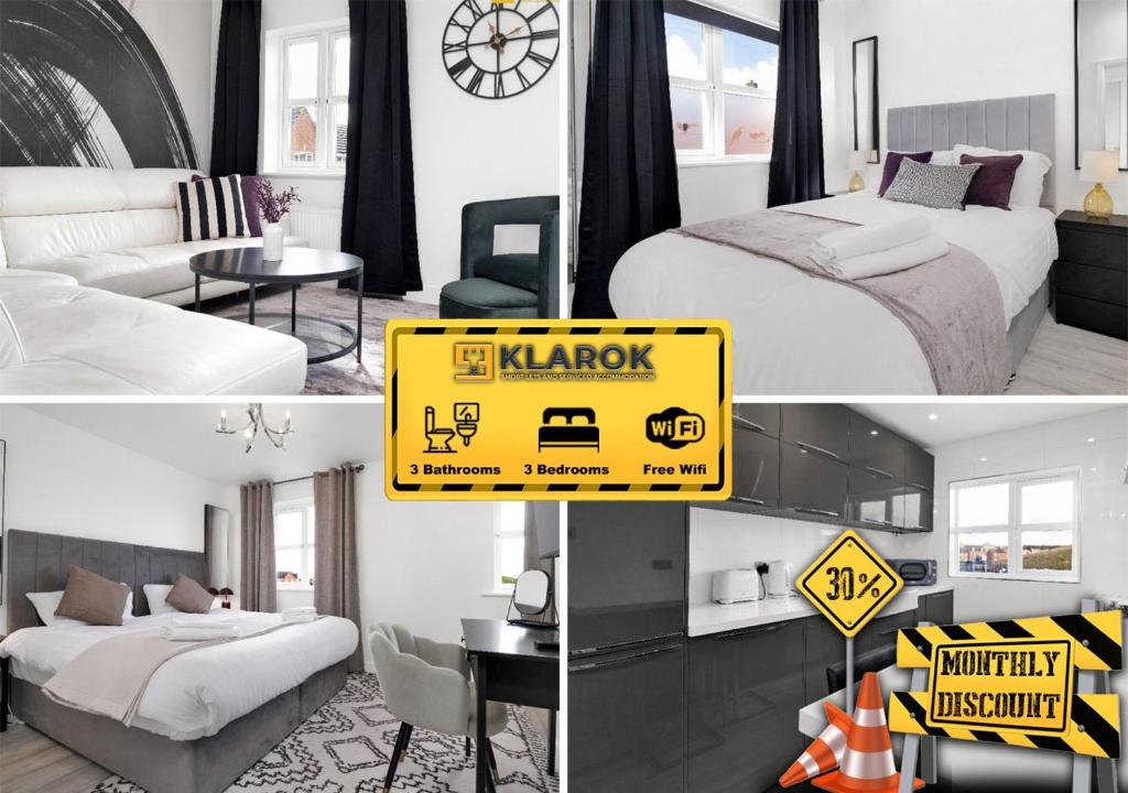 Super King Suite Large 3 bed Amenities Long Term, Peterborough