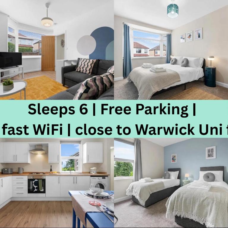 3BR Warwick Uni-Free Parking, Fast WiFi, Canley
