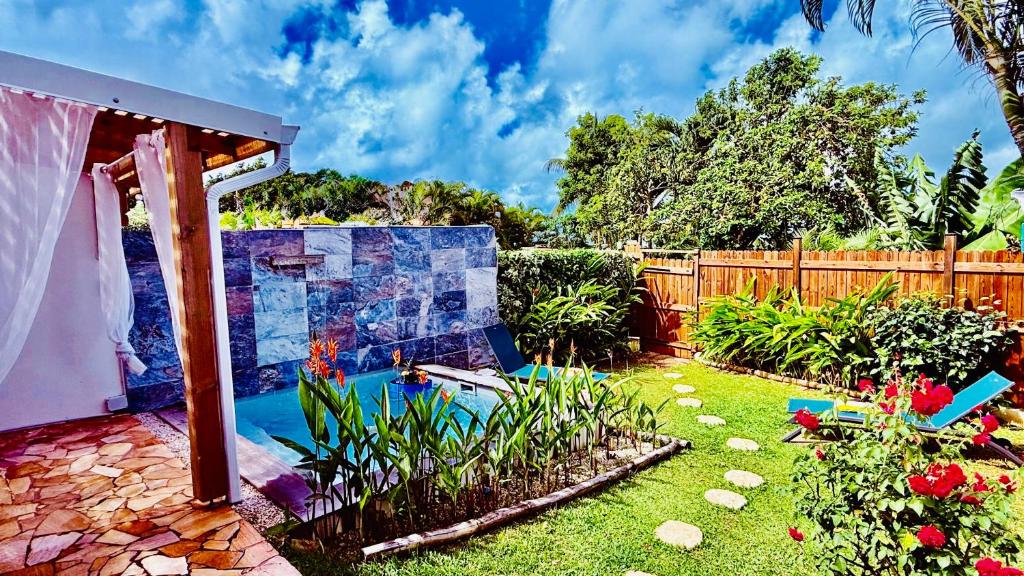 Géko, piscine, jardin, paisible, Sainte-Luce