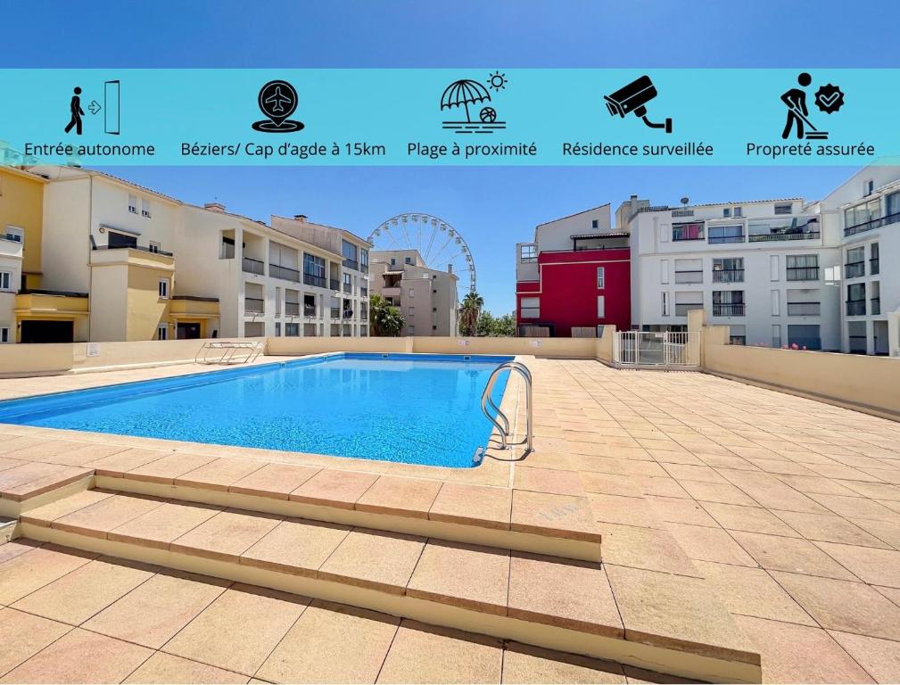 Studio cosy clim - Piscine - Plage à pied - Cap d'Agde - 1