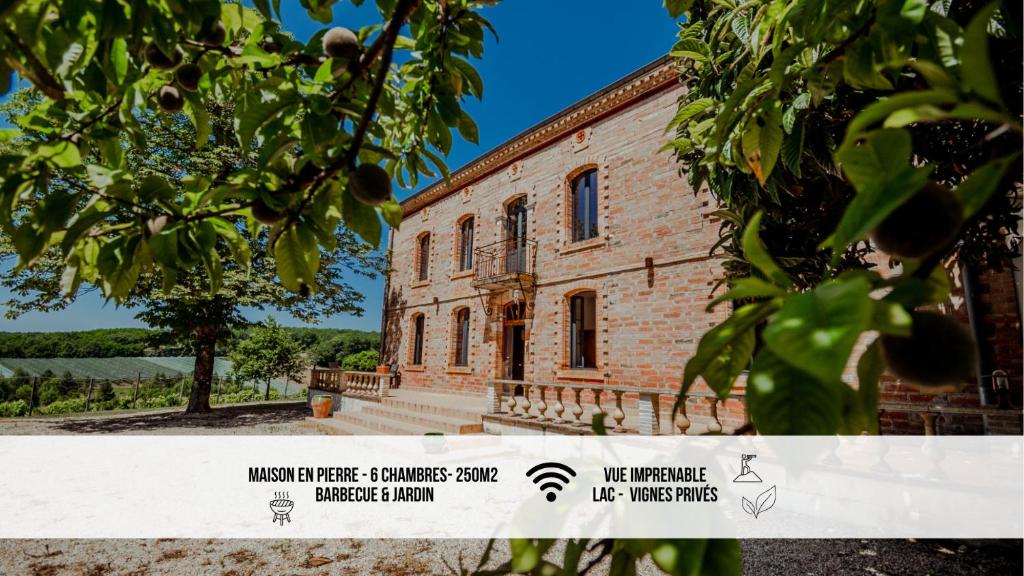 Maison de caractère, vue sur lac privé et vignes, Cazes-Mondenard