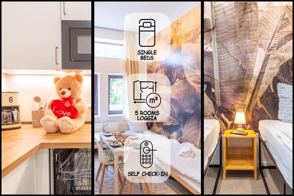 Big apartments, big bathrooms, single beds, perfect for groups, Lipsko