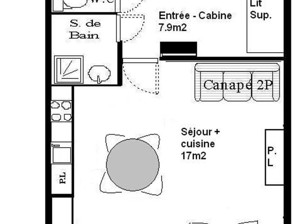 Studio cabine à Aussois, 4 pers., avec parking - 4