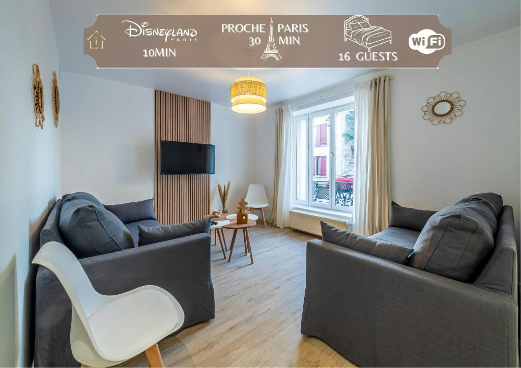 The Comte House - 16 Guests Near Disney, Villeneuve-le-Comte