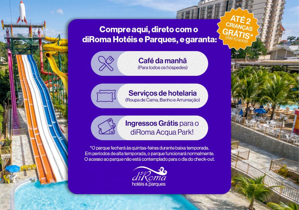 diRoma Império direto com o Grupo diRoma com acesso ao Acqua Park e Café da manhã, Caldas Novas