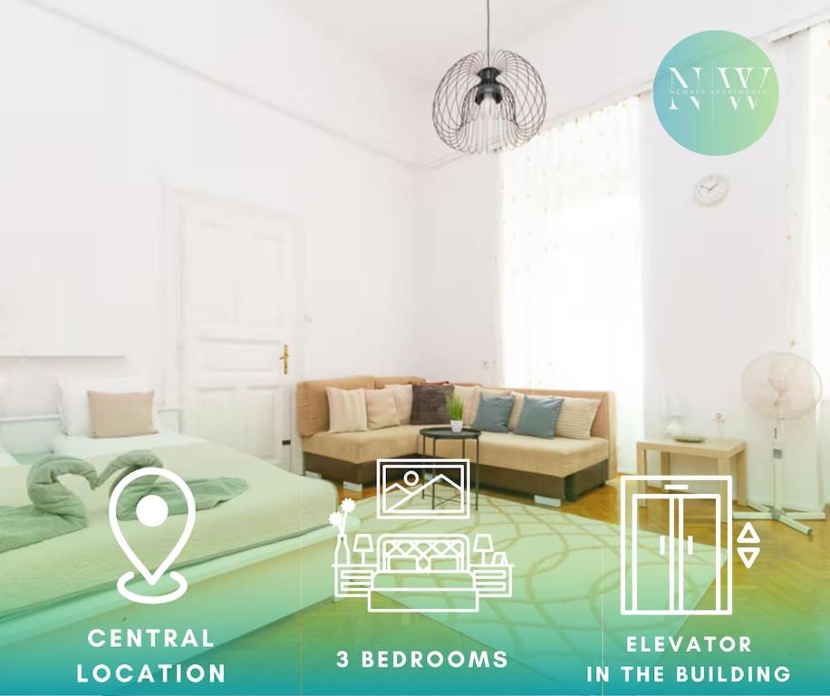 3BDR Spacious Stay Getaway Suite by NW, Budapest