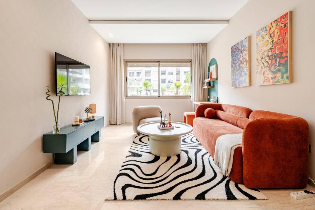 5 min from airport, 1 bedroom, balcony, pools, Nouaceur