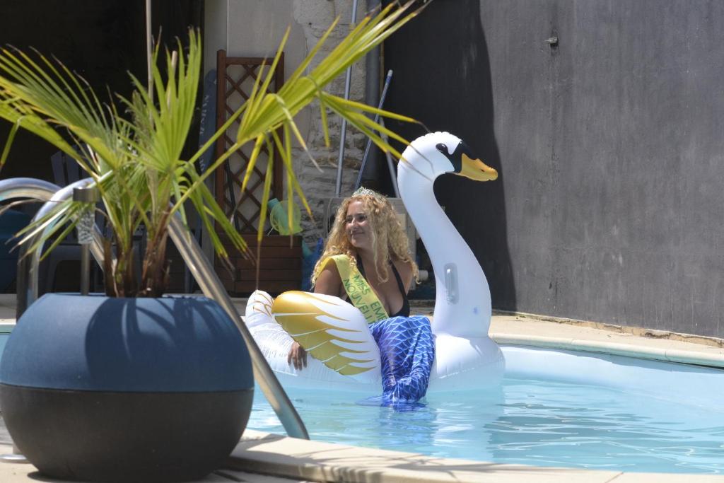 Studio Idéal pour 2 à 3 personnes avec une piscine dans la maison principale, Chef-Boutonne