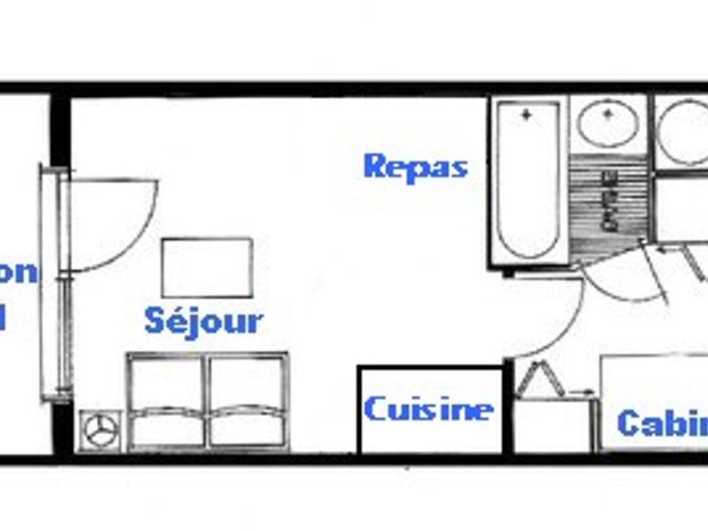 Bel appartement studio cabine ensoleillé avec balcon - 4 pers - FR-1-293-170 - 4