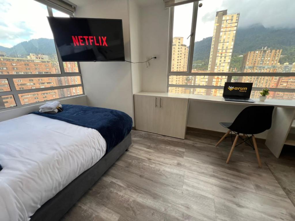 Acqua Loft moderno terraza y vista a Monserrate - 1