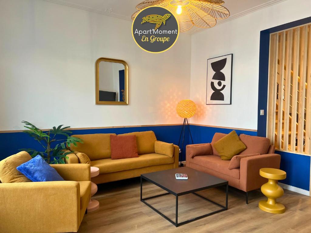 L'Horizon Bleu - Appartement 4 chambres avec cour au centre Bourbourg, Bourbourg