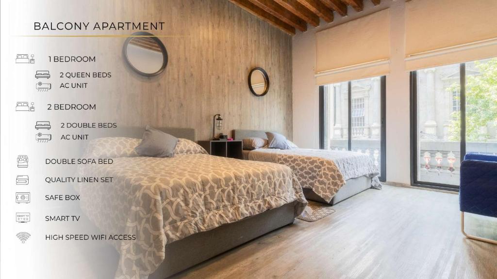105 Centrico Zocalo apt 2Bdrm 2bath AC Rooftop - 2