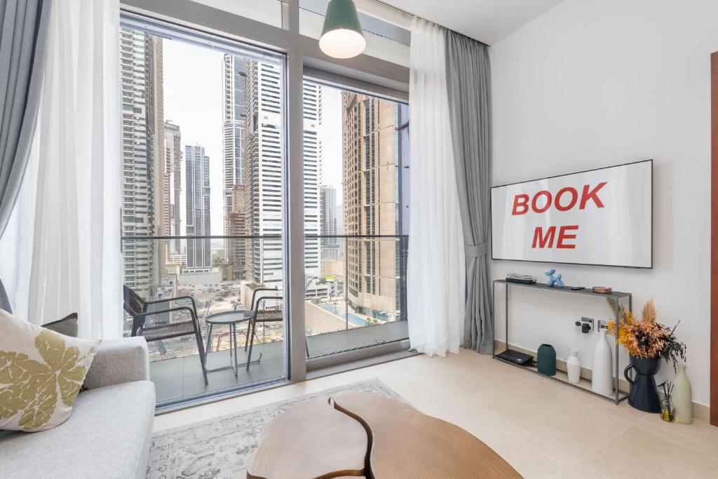 Dubai Marina flat sleeps 3 with City Views, Dubaï