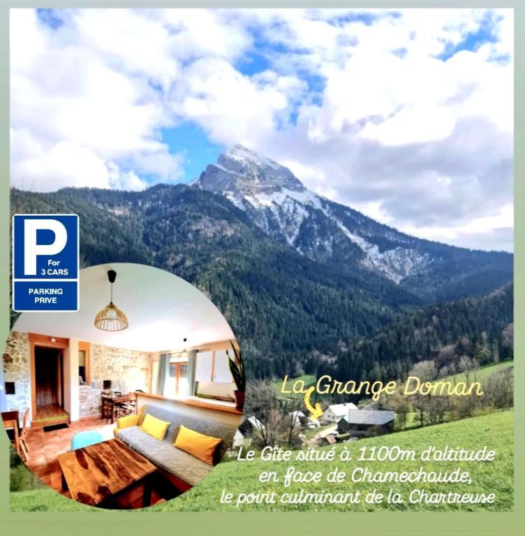 La Grange Doman gîte 1050m alt facing direct Mt Chamechaude, 2-4 persons 125euros, Saint-Pierre-de-Chartreuse