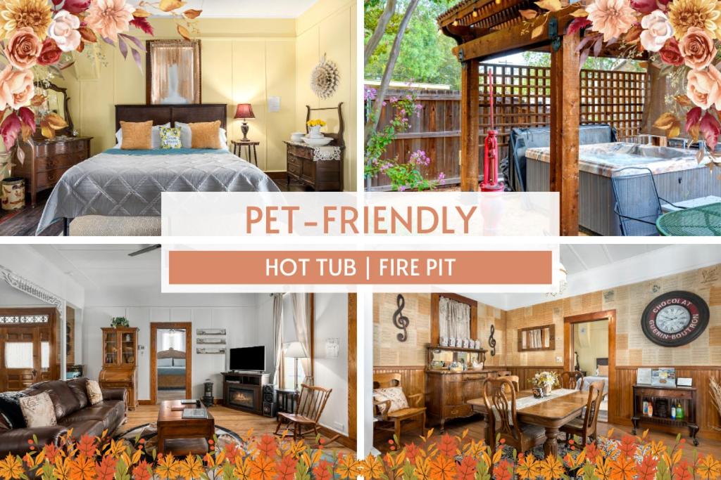 Pet-Friendly, Hot Tub, Fire Pit, King Beds - Walk to Main St!, Fredericksburg