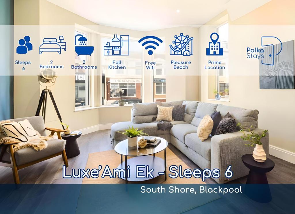 Luxe Ami Ek South Shore GF Apartment by PolkaStays, Blackpool