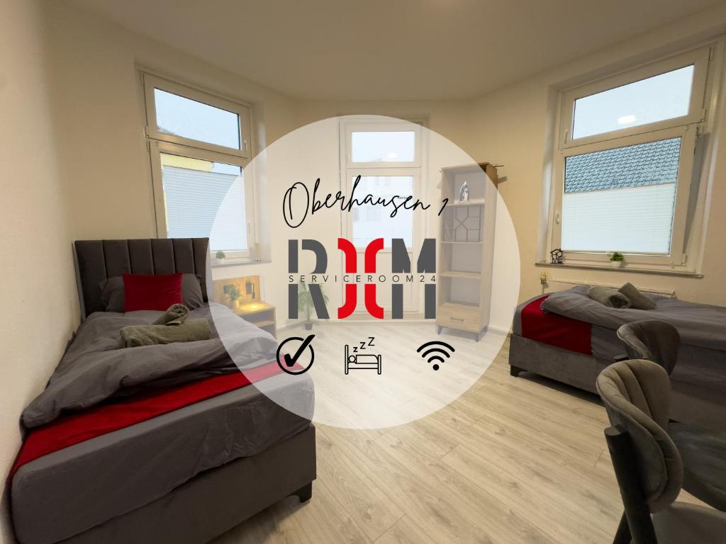 Serviceroom24 - Apartment 1 in Oberhausen WLAN - Smart-TV - 24-7 Check-in und Küche, Oberhausen