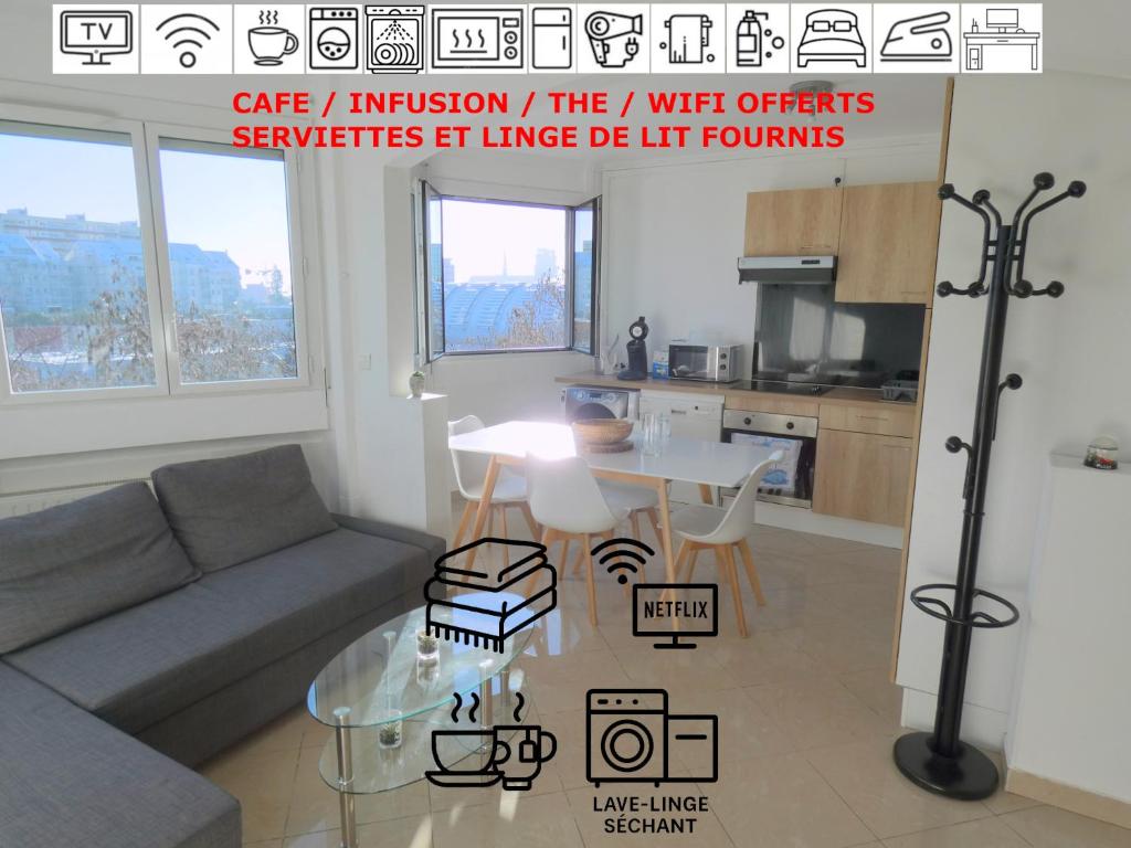 37m2 lumineux face gare SNCF, WIFI, NETFLIX, café et thé offerts - 1