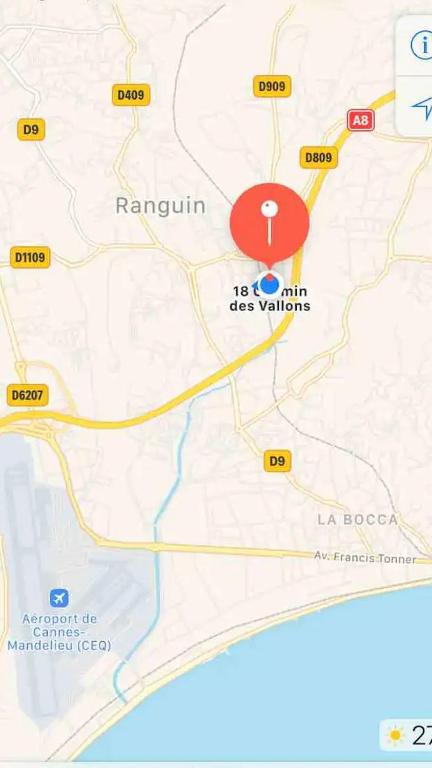 Le Cannet, chambre double à l'étage privatif, d'une maison avec piscine - 4