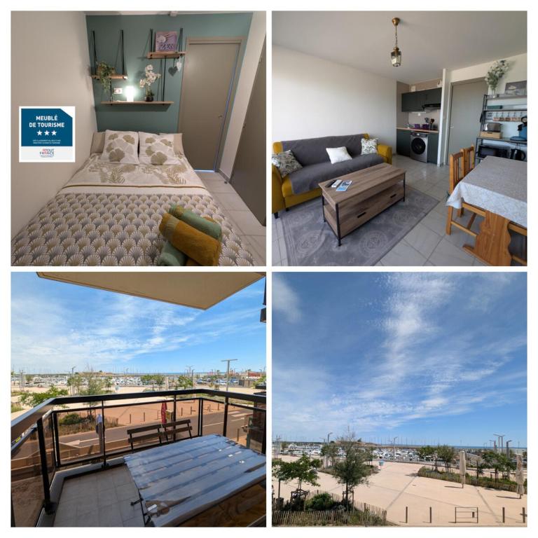 APPARTEMENT 3 ETOILES, VUE PORT ET MER, PLAGE A 80m, COEUR DE VILLE, Valras-Plage