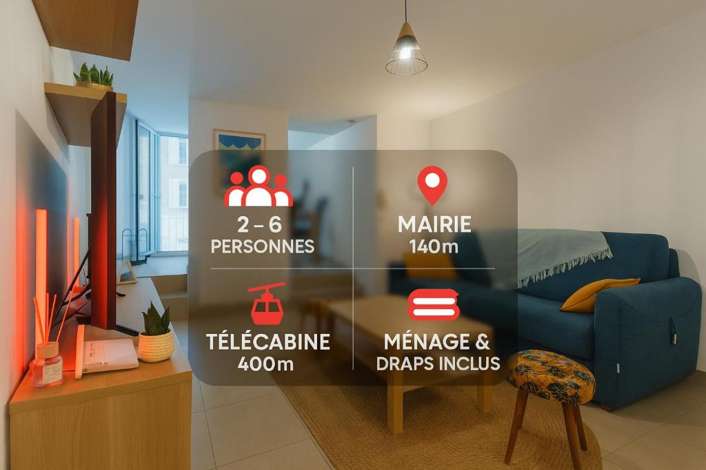 Appartement cosy hypercentre 400m de la télécabine 4-6 personnes - draps et ménage inclus - 1