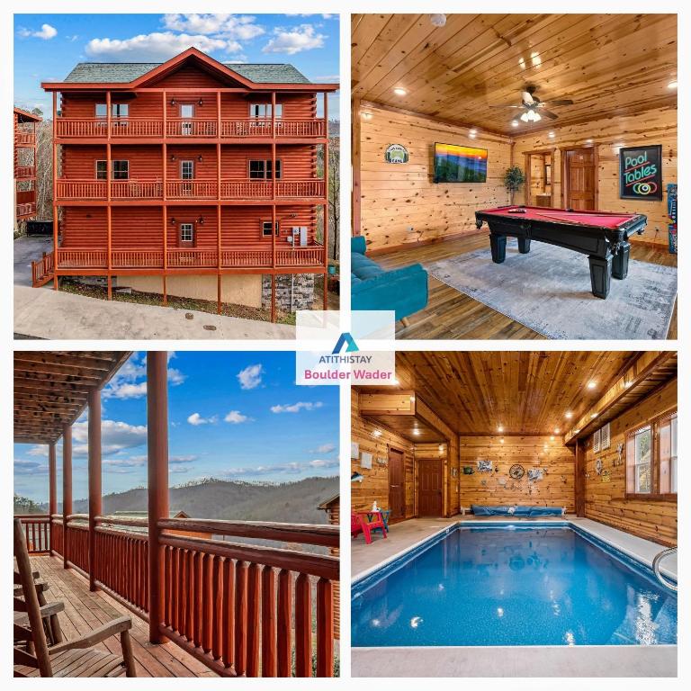 NewListing! Mtn View, Pvt Heated Pool, Theater, GameRoom, BBQ, Hot Tub, 6 bedroom with attached Bath, Sleeps-12, Sevierville