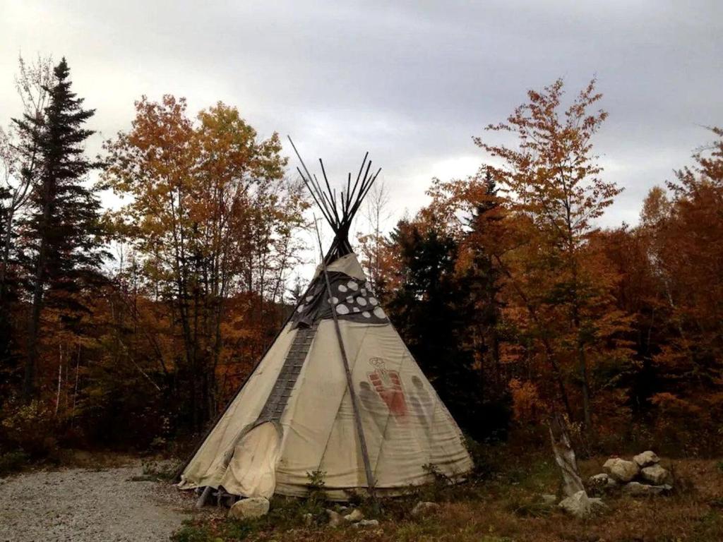 Authentic Tipi Set in the Stunning Woodland of the White Mountain National Forest, New Hampshire, Chatham