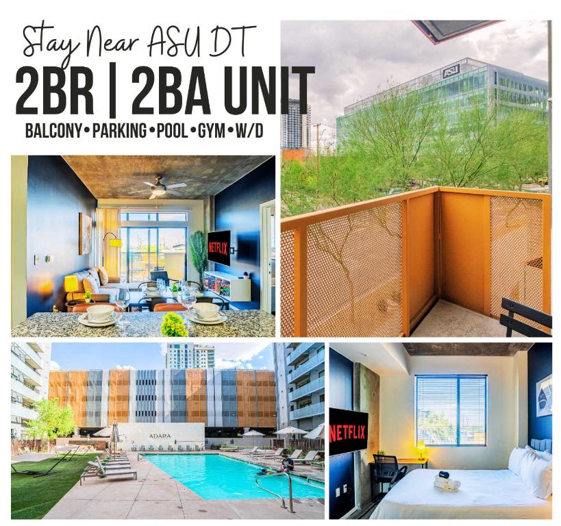 Elegant 2BD - CDT - Gym, Pool, Parking - Sleep 8, Phoenix