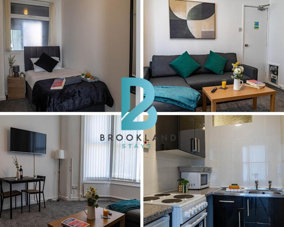 1-Bed Flat by Brookland Stays Serviced Accommodation in Blackpool with Free WiFi, Blackpool