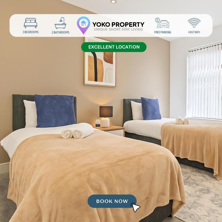 Stylish House - Sleeps 7 - Free Parking, Fast WiFi and Smart TV - Contractors, Groups and Long Stays Welcome by Yoko Property, Wigan