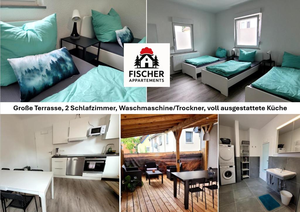 Fischer Apartment 1 - moderne Monteurs- & Ferienwohnung mit 2 Schlafzimmern - neu renoviert mit großer privater Terrasse, Villingen-Schwenningen